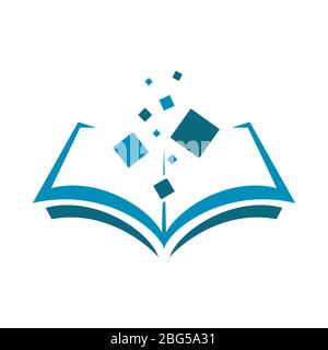 Vector icon of the book. Knowledge source. Flat design isolated on white background Stock Vector