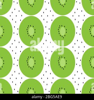 Kiwi wallpaper, illustration, vector on white background. Stock Vector