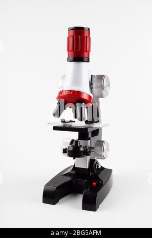 Children's toy microscope on a white background, isolate Stock Photo