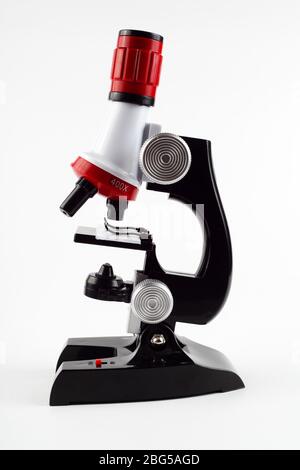 Children's toy microscope on a white background, isolate Stock Photo