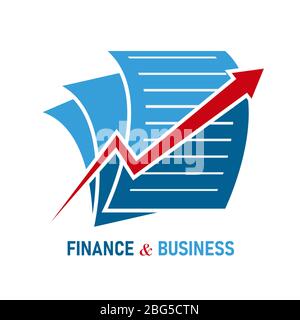 Vector icon of a document, accounting, or business strategy. Flat design isolated on white background Stock Vector
