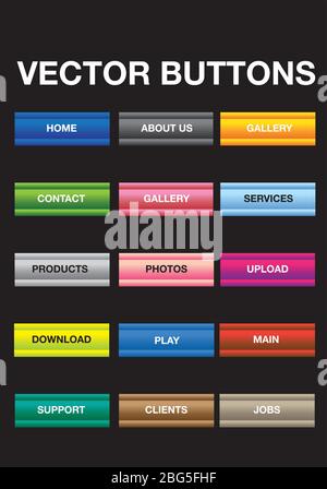Web Elements Vector Button Illustration Set. Ideal for website. Stock Vector