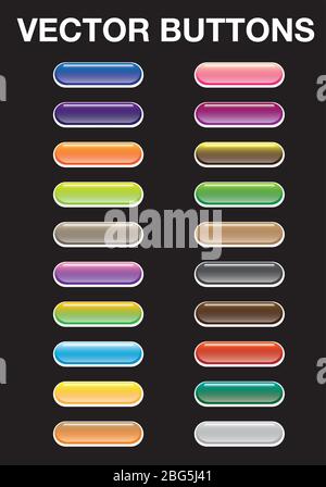 Blank Vector web buttons illustration. Ideal for website. Stock Vector