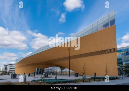 Helsinki Central Library 'Oodi' is part of culture square. They are located next to Helsinki Music Center and Kiasma Museum of Modern Art. Stock Photo