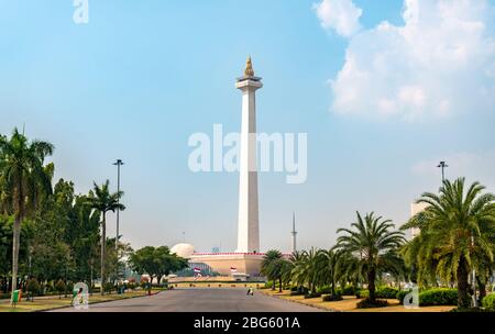 The National Monument in Jakarta, Indonesia Stock Photo