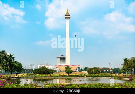 The National Monument in Jakarta, Indonesia Stock Photo
