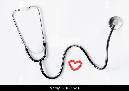 Stethoscope heart Black and White Stock Photos & Images - Alamy