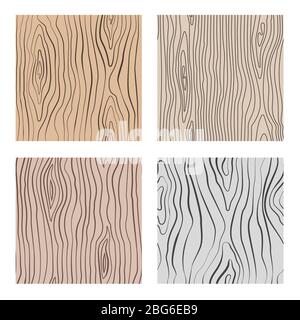 Wooden seamless patterns set. Wood grain repetitive vector textures. Wooden texture seamless pattern, grain board natural illustration Stock Vector