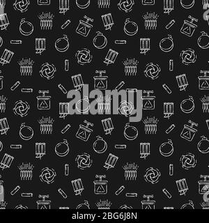 Chalk dynamits and pyrotechnics seamless pattern background monochrome. Vector illustration Stock Vector