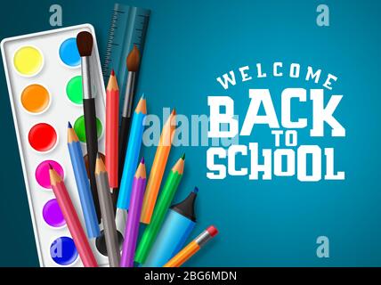 Welcome back to school web banner illustration of papercut children group  garland. Colorful diverse kid community concept in 3d paper cutout style  for Stock Vector Image & Art - Alamy