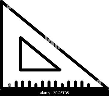 Ruler solid icon. Math triangle and school rulers glyph style pictogram ...