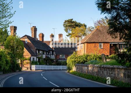 Northern end of High Street in the historic village of Lindfield, West Sussex, England. Stock Photo