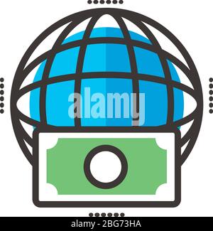 bills money dollars line and fill style Stock Vector Image & Art - Alamy