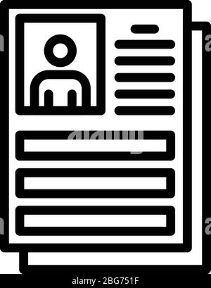 Dossier icon, outline style Stock Vector