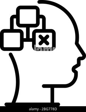 Catalog tree in the head icon, outline style Stock Vector