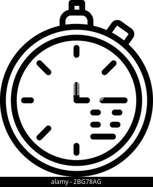Code in the clock icon, outline style Stock Vector