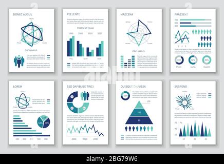 Multipurpose marketing vector infographics with charts, option graphs and people demographic icons. Presentation graph and infographic, multipurpose t Stock Vector