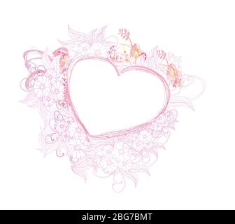 Stylish frame with beautiful decorative flowers Stock Vector
