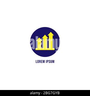 Up Arrow logo isolared on white background. Consultant Management company logo design template. Growth Progress vector illustration. EPS 10 Stock Vector