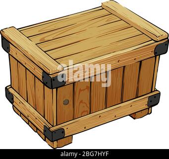 Closed wooden box Stock Vector