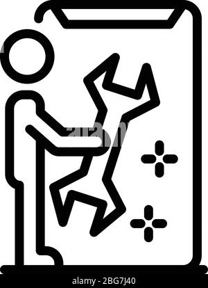Fixing code icon, outline style Stock Vector