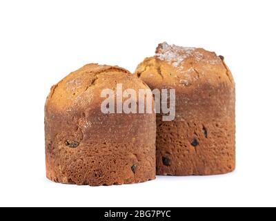 Homemade Easter cake, paska isolated on white background Stock Photo