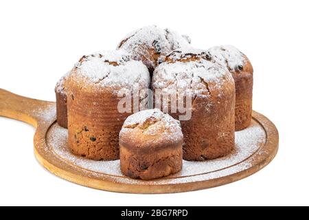 Homemade Easter cake, paska isolated on white background Stock Photo