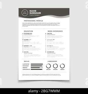 Cv resume. Document for employment interview. Vector business design template. Resume for interview in company corporate illustration Stock Vector