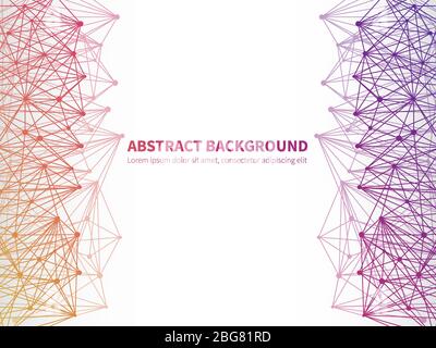 Abstract geometric vector background template with colorful molecular structure. Banner poster with place for text illustration Stock Vector