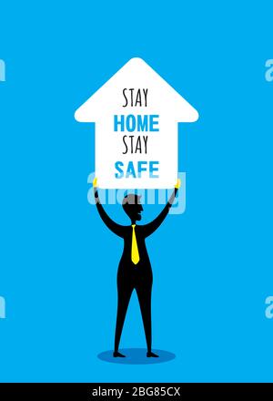 stay home stay safe concept design vector illustration Stock Vector