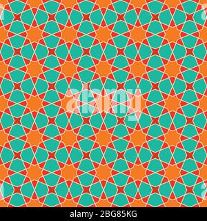 Seamless geometric ornament based on traditional arabic art. Muslim mosaic.Great design for fabric,textile,cover,wrapping paper,background.Lines of av Stock Vector