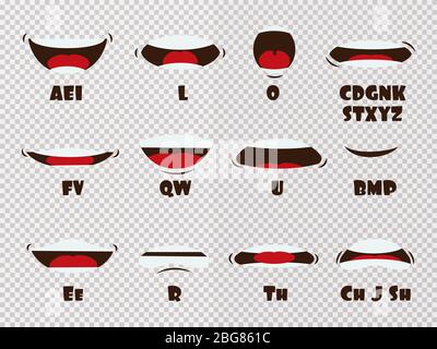 Asian Girl Mouth Animation Sprite Sheet, Tongue, Talk, Isolated PNG and  Vector with Transparent Background for Free Download