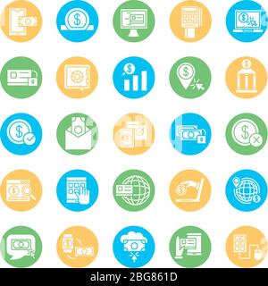 bundle of online banking set icons Stock Vector Image & Art - Alamy