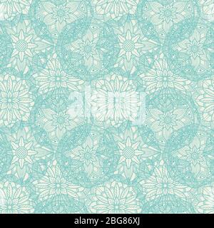 Vintage lace seamless pattern. Oriental mandala seamless texture. Vector illustration Stock Vector