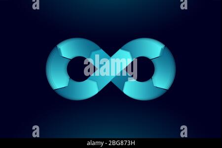 Devops software development operations infinity symbol. Programmer administration system life cycle quality. Coding building testing release Stock Vector