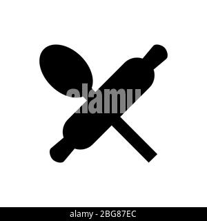 bread rollers and fork vector graphic design illustration Stock Vector