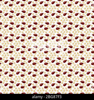 Hand drawn seeds seamess pattern. Sesame and flax seeds background. Vector illustration Stock Vector