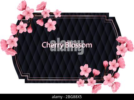 Floral Invitation Card Template Design Cherry Blossom Flowers With