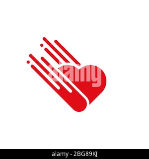 winged heart logos, illustration of shipping business logo, beautiful icons and romantic greeting cards. Stock Vector