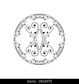 Abstract circular ornaments. Decorative pattern isolated on white background. Ornamental Round Pattern, Tribal ethnic motif. ethnic butterfly art. Stock Vector