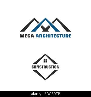 Logo design with initial letter M A graphic logo template, real estate, house logo vector design. Stock Vector