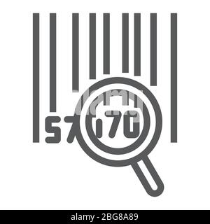Barcode search line icon, logistic and delivery, order tracking sign vector graphics, a linear icon on a white background, eps 10. Stock Vector