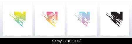 Abstract Dots And Lines Letter Logo Design N Stock Vector