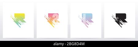 Abstract Dots And Lines Letter Logo Design R Stock Vector