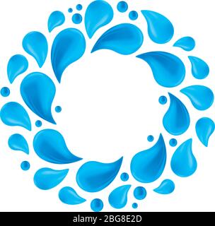 Vector illustration. Crop cycle. Crown made by water drops isolated. Stock Vector