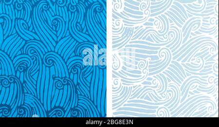 Vector illustration. Water and wind background. Swirls in different position and color. Stock Vector