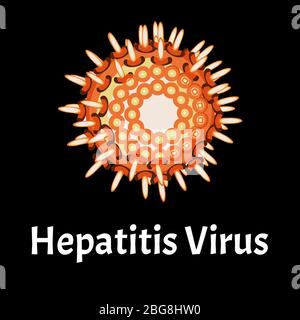 Hepatitis virus structure. Viral infection Hepatitis. Sexually transmitted diseases. Infographics. Vector illustration on isolated background. Stock Vector