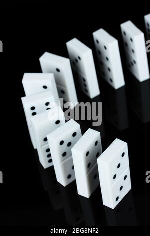 Dominoes isolated on black Stock Photo