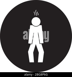 human figure with fever health pictogram block style Stock Vector