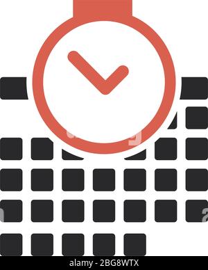 Calendar with clock icon. Stock Vector illustration isolated Stock Vector